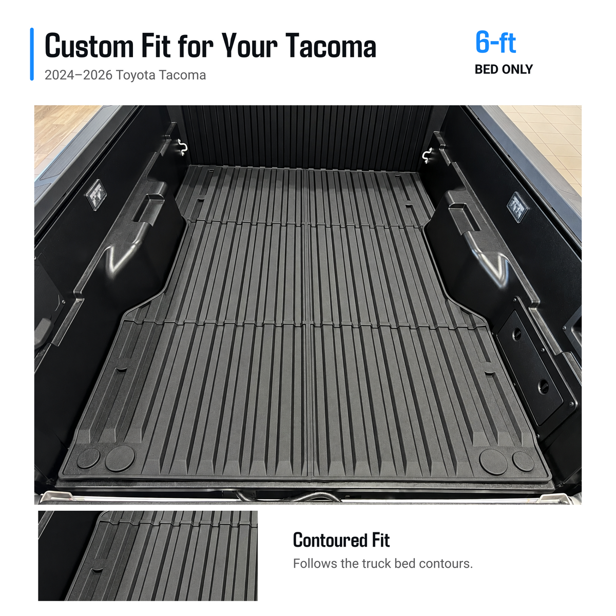 powoq 6-ft Truck Bed Mat for 2024-2026 Toyota Tacoma