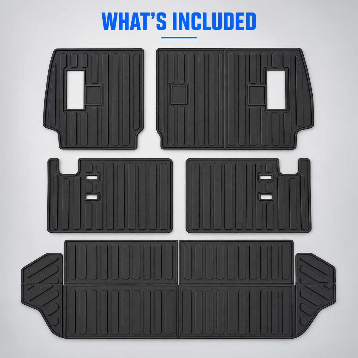 powoq 7-Seat Seat Back & Cargo Mat Set for 2025-2026 Toyota 4Runner