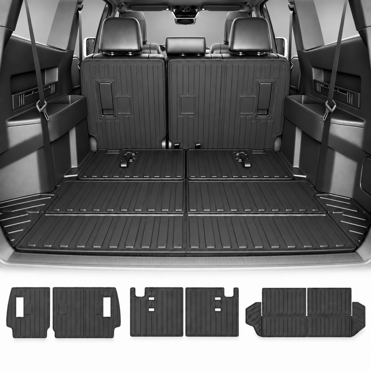 powoq 7-Seat Seat Back & Cargo Mat Set for 2025-2026 Toyota 4Runner
