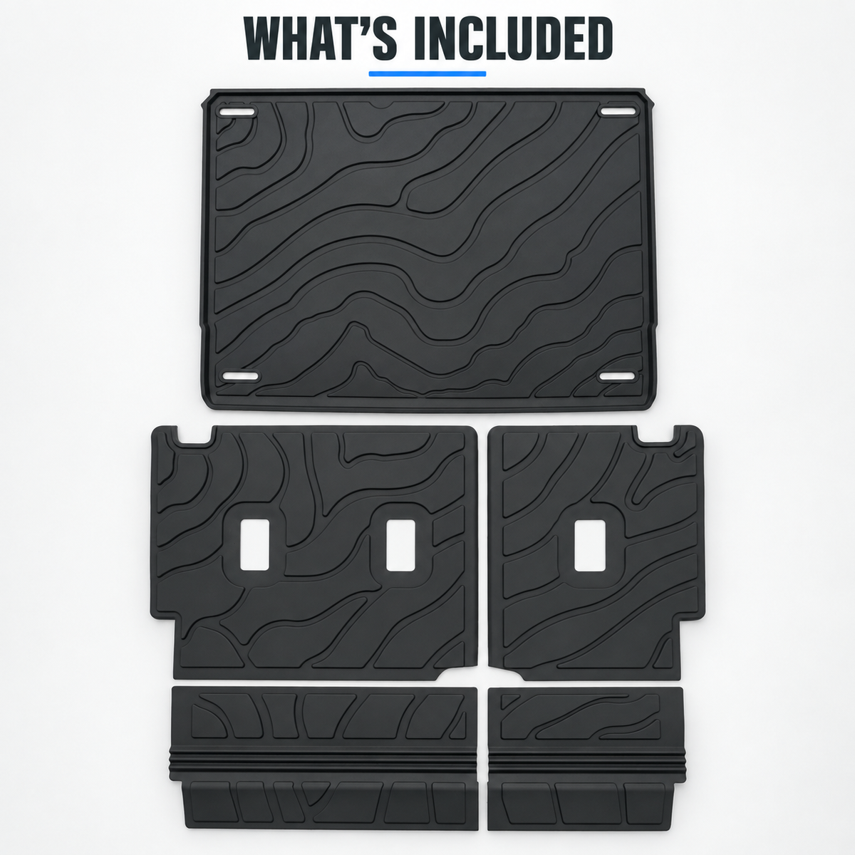 powoq TPE Cargo Mat & Backrest Mats Set for 2021-2026 Ford Bronco 4-Door