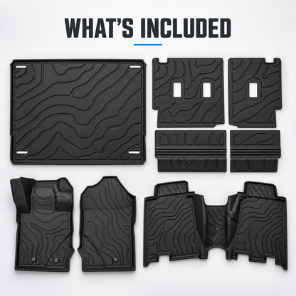 powoq TPE Cargo Mat, Backrest Mats & Floor mats Set for 2021-2026 Ford Bronco 4-Door