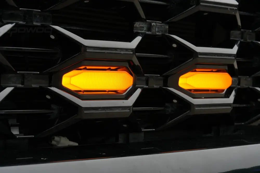 powoq 4-Piece Amber Grille Lights for 2022-2025 Chevy Silverado 1500 ZR2 - Amber Grille Lights
