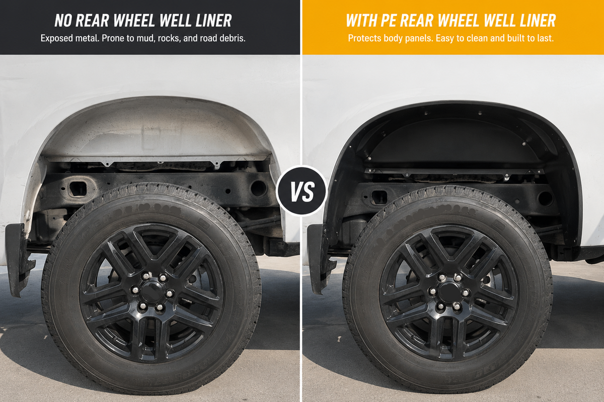 powoq Rear Wheel Well Liners for 2019-2026 Chevy Silverado 1500 5.8-ft Bed